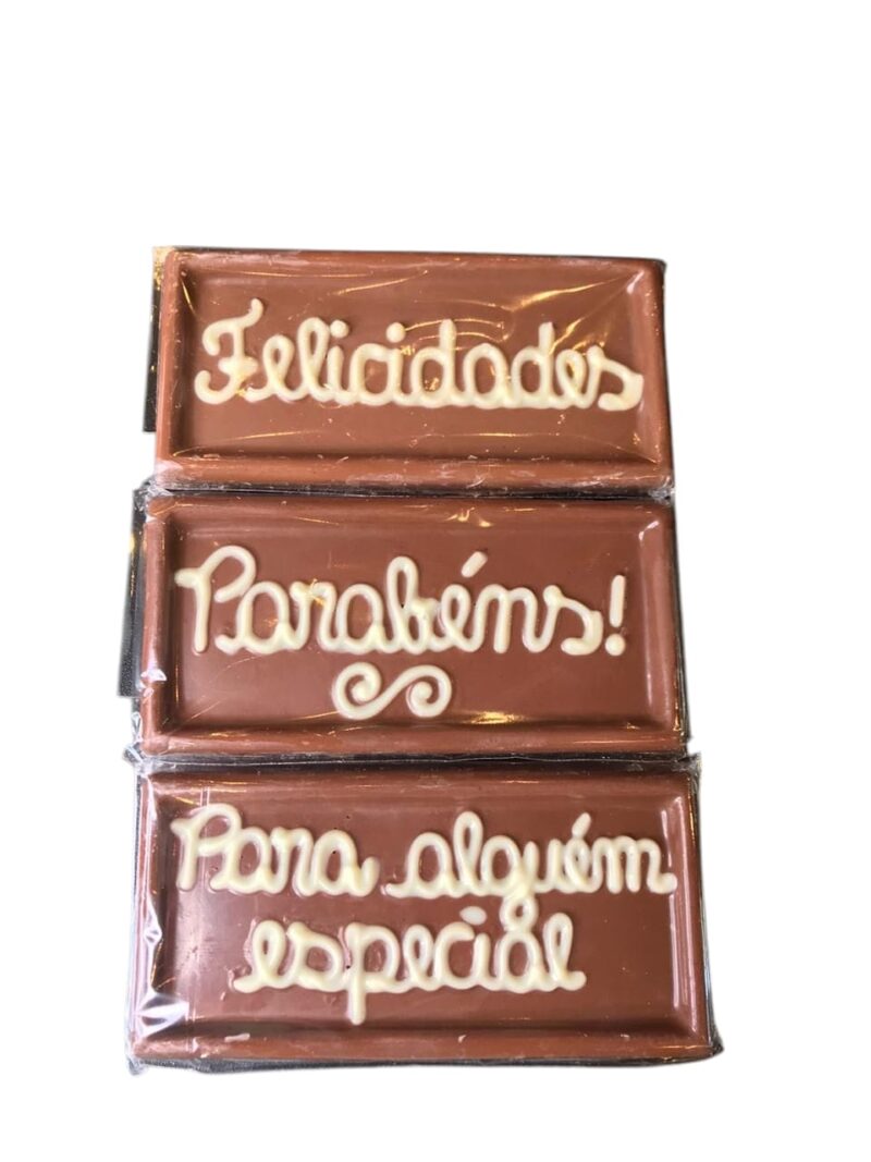 Barra de chocolate com dizeres 30g 1un- Chocolates Desgustare